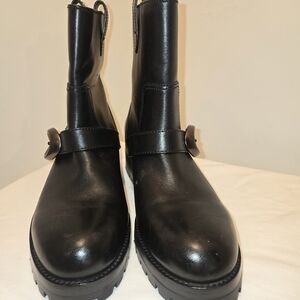 Coach Black Leather Ankle Boots